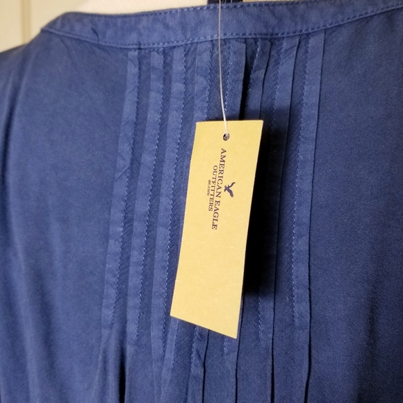 AMERICAN EAGLE L blue peasant boho crochet… - Picture 7 of 9